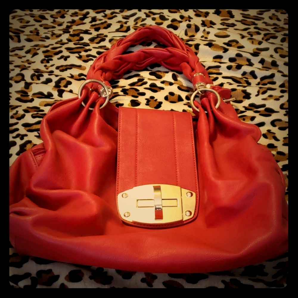 Large red Charming Charlie's purse